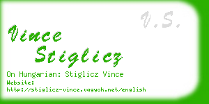 vince stiglicz business card